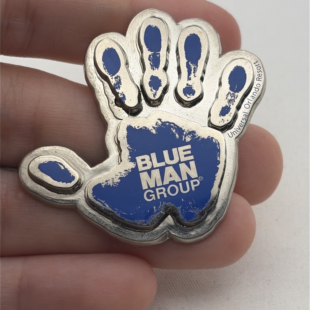 2009 Blue Man Group Universal Orlando Resort Show Hand Print Lapel Hat Pin